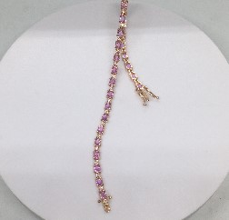  14K rose gold pink sapphire bracelet. Nobel Antique Jewelry Santa Monica.